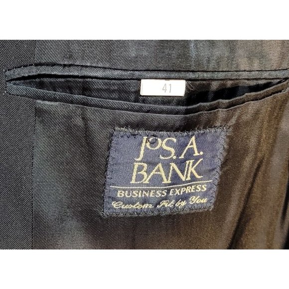 JOS A. BANK MEN'S 41L SPORT COAT BLACK WITH STRIPES TWO-BUTTON 100% WOOL B521 - Picture 7 of 9